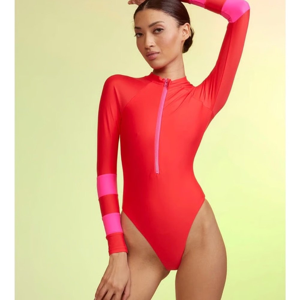 Cynthia Rowley Surf Suit, red and pink